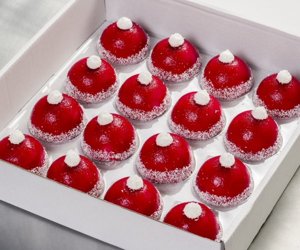 Kerstmuts, framboos bavarois