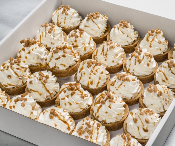 Caramel fudge zeezout met een sloffendeegbodem