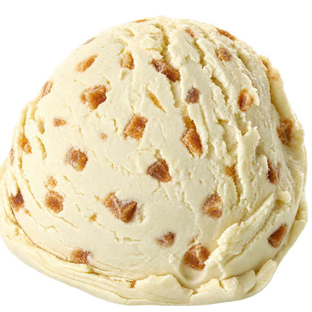 Peer crème met caramel blokjes