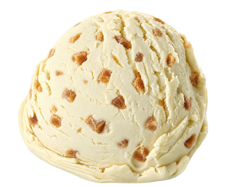 Peer crème met caramel blokjes