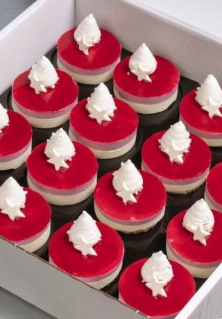 Kerstdessert van rood fruit